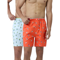 Xyxx Men's Super Combed Cotton Renew Boxers - High Moisture Absorbing Boxers For Men With Anti-Bacterial Silver Finish Pack Of 2 (M; Shoes + Greens)