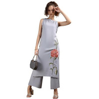 Womanista Women's Viscose Rayon Solid Regular Set (Co-Ords_9161_Pale Blue