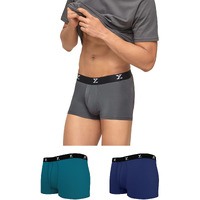 Xyxx Men's Micro Modal Trunks - Ace Underwear For Men Pack Of 3 (M; Twilight Blue+Deep Sea Blue+Grey)