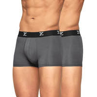 Xyxx Men's Modal Trunks (Pack Of 2 Pieces) (Xytrnk2Pckn03Xxl_Multicolor_Grey_2Xl)