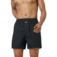 Xyxx Men Combed Cotton Inner Boxers, Relaxed Fit, Printed, Pack Of 1, Xybox112S, Boxy Black, S