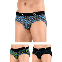 Xyxx Men's Modal Briefs (Pack Of 3) (Xybrf3Pckn408Xxl_Ocean + Lightning Bolt + Yoga Pet_Multicolor_2Xl)