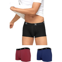 Xyxx Men's Underwear Ace Intellisoft Antimicrobial Micro Modal Trunk Pack Of 3 (Twilight Blue;Rio Red;Black; S)