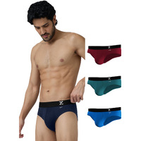 Xyxx Men Cotton Brief, Regular Fit, Solid, Pack Of 4, Xybrf4Pckn25Xl, Black Iris+Dark Maroon+Legion Blue+Brilliant Blue, Xl