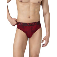 Xyxx Mens Cotton Modal Brief, Snug Fit, Printed, Pack Of 1, Xybrf241L, Code Red, L