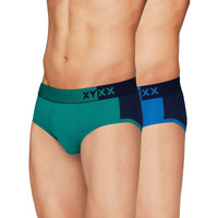 Xyxx Men's Modal Classic Relaxed Solid (Pack Of 2) (Dualist Brief Pack Of Two Combo_Navigate Brilliant Blue & Black Iris_Xl)