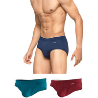 Xyxx Men Modal Briefs (Pack Of 3)(Xybrf3Pckn506M_Maroon+Teal Blue+Dress Blue_M)