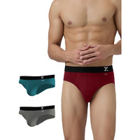 Xyxx Men's Cotton Relaxed Solid Briefs (Pack Of 3) (Xybrf_R36_03_Dark Maroon + Legion Blue + Frost Grey_Xl)