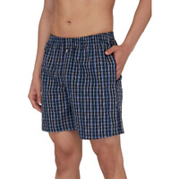 Xyxx Men's Super Combed Cotton Checkmate Boxer Shorts Elasticated Waist, Drawstring | Loungewear For Men (L; Blue Checks)