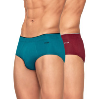 Xyxx Men's Modal Modern (Pack Of 2) (Uno Briefs Pack Of Two_Maroon+Teal Blue_M)