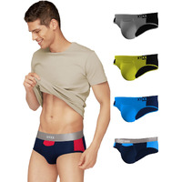Xyxx Men's Modal Brief (Pack Of 5) (Xybrf5Pckn103M_Grey, Lime, Red, Navy Blue_M)