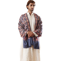 Pashmoda Men 100% Pure Wool Fabric Sozni Embroidered Stole (Size: 71X203 Cm)