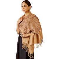 Pashmoda Women Aangan Wool Blend Nalki Embroidered Stole, Shawl And Wrap, Luxury Pashmina Evening Wrap (Size: 71X203 Cm)
