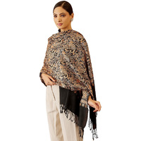 Pashmoda Saba Women Wool Blend Nalki Embroidered Stole, Shawl And Wrap, Luxury Pashmina Evening Wrap (Size: 71X203 Cm)