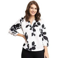 Patlani Women S/Girl S Rayon Full Stitched Lightwait Casual Top With Digital Floral Print. White