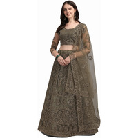 Patlani Chain Embroderied With Stone Work Woman S Flered Semi Stitched Lehenga Choli Mehendi.