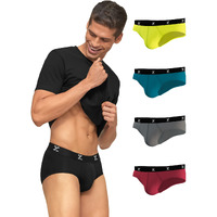 Xyxx Men's Micro Modal Briefs - Ace Underwear For Men Pack Of 5 (Xxl; Rio Red+Black+Deep Sea Blue+Grey+Lime Green)