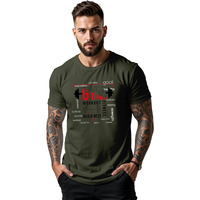Peppyzone Men's Regular Fit Gym Workout Cotton T Shirt For Men (3Xl, Olive4)