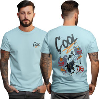 Peppyzone Men's Regular Fit T-Shirt (Pz-Trendy-45_Sky Blue