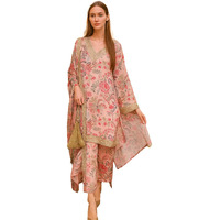 Yashika Floral Regular Women's Cotton Blend Printed Kurta With Pants And Dupatta Set (Az-Ys-Ks2186_Cg1_Pink