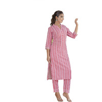 Yashika Regular Kurta Trendy Tradition For Today's Women Stay On-Trend Yet Traditional With Our Cotton Blend Printed Kurti Pant Sets (Az-Ys-P4-Ks2147-S_Red