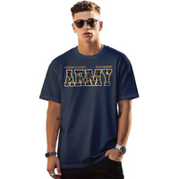 Peppyzone Men's Oversized Fit T-Shirt (Pz-Ostarmy112_Navy Blue2
