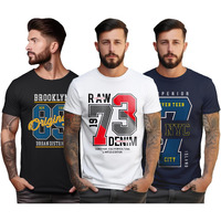 Peppyzone S To 5Xl Regular Fit Number Printed T-Shirt For Men - 100% Cotton, Half Sleeve, Combo Pack Of 3 (2Xl, Combo31)