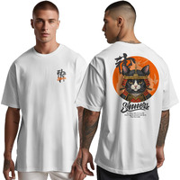 Peppyzone Men's Oversized Fit T-Shirt (Pz-Ost-Trendy50_White