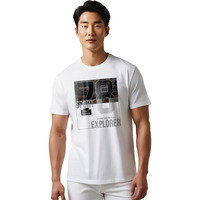 Peppyzone Men's Regular Fit Number Printed Designer T Shirts For Men (M, White5)