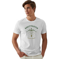 Peppyzone Men's Regular Fit T-Shirt (Pz-Zodiacsagittarius6009_White