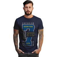 Peppyzone Men's Regular Fit T-Shirt (Pz-Number-9910_Navy Blue3