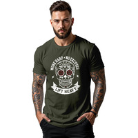 Peppyzone Men's Regular Fit Gym Workout T Shirt For Men (4Xl, Olive)