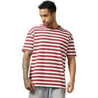 Om Sai Latest Creation Loose Fit T Shirt For Men, Drop Shoulder T-Shirt For Men. (Medium, Red)