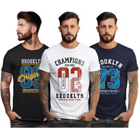 Peppyzone S To 5Xl Regular Fit Number Printed T-Shirt For Men - 100% Cotton, Half Sleeve, Combo Pack Of 3 (Xl, Combo40)