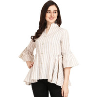 Om Sai Latest Creation Women Cotton Top For Women Regular Fit Regular (Oslc-W1335_Coffee_M)