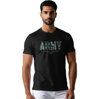 Peppyzone Men's Regular Fit T-Shirt (Pz-Army433_Black