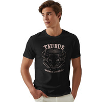 Peppyzone Men's Regular Fit T-Shirt (Pz-Zodiactaurus6011_Black