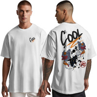 Peppyzone Men's Oversized Fit T-Shirt (Pz-Ost-Trendy45_White