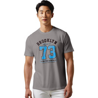 Peppyzone Men's Regular Fit Number Printed Designer T Shirts For Men (2Xl, Grey2)