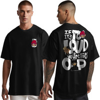 Peppyzone Men's Oversized Fit T-Shirt (Pz-Ost-Trendy46_Black