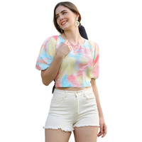 Om Sai Latest Creation Women Striped Top With Half Sleeves For Office Wear, Casual Wear (Small, Yellow)