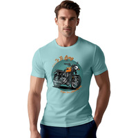 Peppyzone Men's Regular Fit T-Shirt (Pz-Rt-Biker 1-5_Sky Blue2
