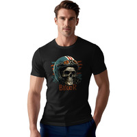 Peppyzone Men's Regular Fit T-Shirt (Pz-Rt-Biker 11-15_Black2