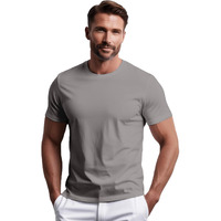 Peppyzone Men's Regular Fit Pure Cotton Solid T Shirt For Men (4Xl, Grey)