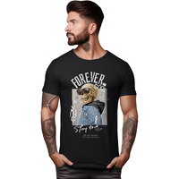 Peppyzone Men's Regular Fit T-Shirt (Pz-Skullrider132_Black4