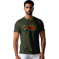 Peppyzone Men's Regular Fit T-Shirt (Pz-Army433_Olive4