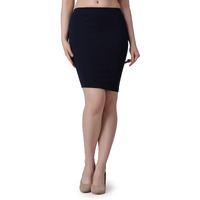 Popwings Casual Solid Pencil Skirt For Women || Knee-Length Skirt For Women || Latest Stylish Mini Skirt For Women || Summer Pencil Skirt For Women Navy Blue