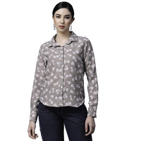Oomph! Shirts For Women, Floral Printed, Brown