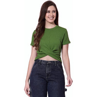 Oomph! Crop Tops For Women, Green - Mt593