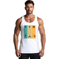 Peppyzone Men's Printed Regular Fit Vest (Tt-Gym-791_White